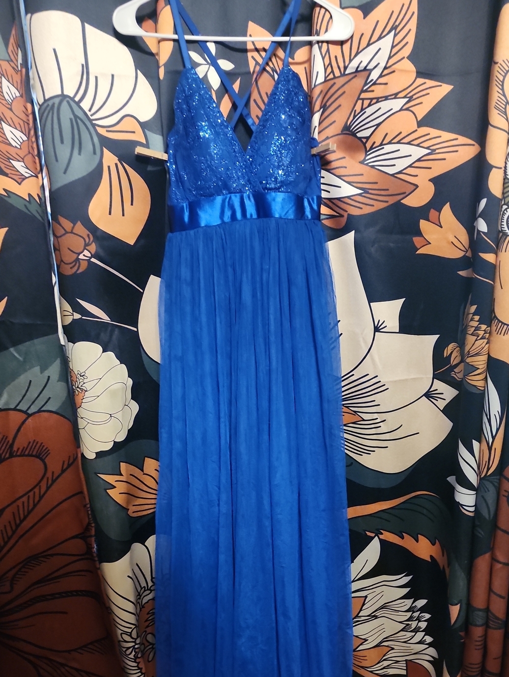 Haute Monde Cobalt Blue Evening Dress